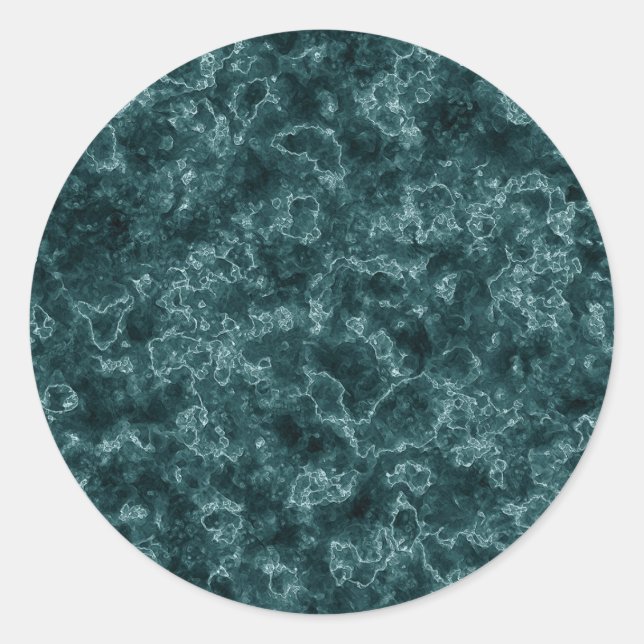 Sticker Rond Marbre noir turquoise (Devant)