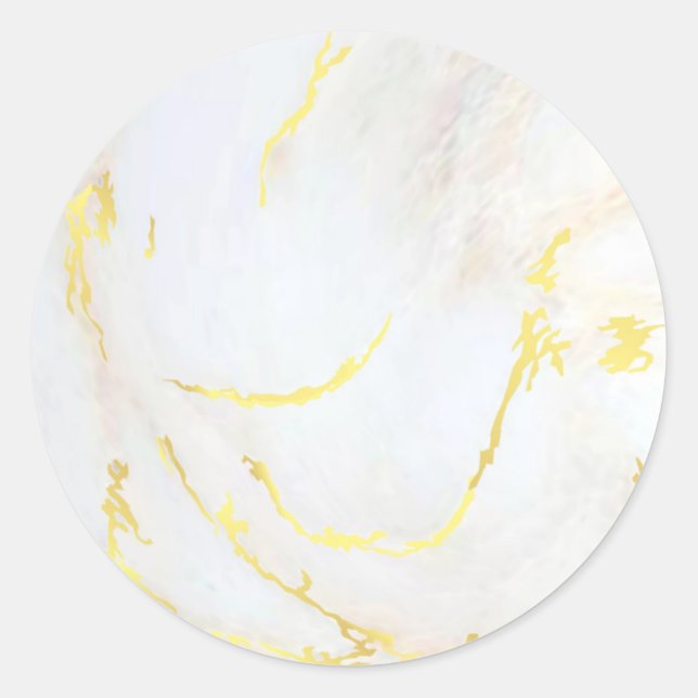 Sticker Rond Marbre or Modèle noir Ajouter votre texte Moderne (Devant)