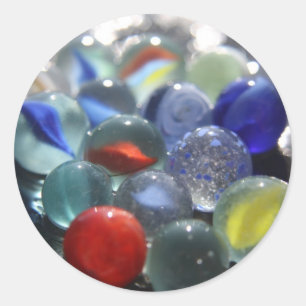 Sticker Rond Marbres en verre de mer