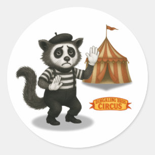Sticker Rond Marcel, civet mime