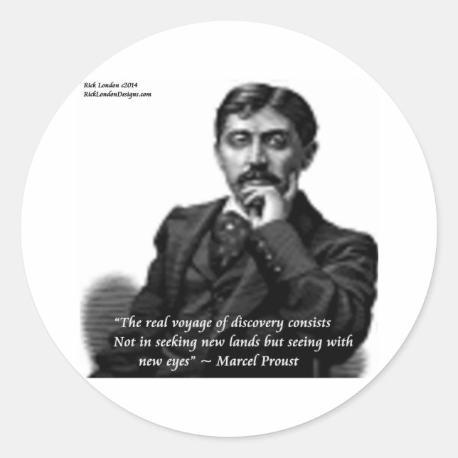 Sticker Rond Marcel Proust & Citation célèbre (Devant)