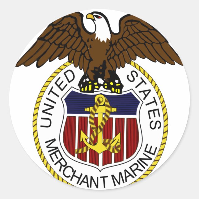 Sticker Rond Marchand Marine Seal des États-Unis (Devant)