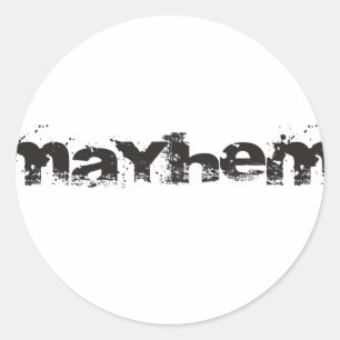Sticker Rond Marchandise officielle du logo Mayhem