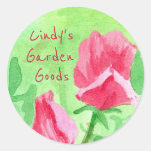 Sticker Rond Marchandises de jardin Pois doux roses