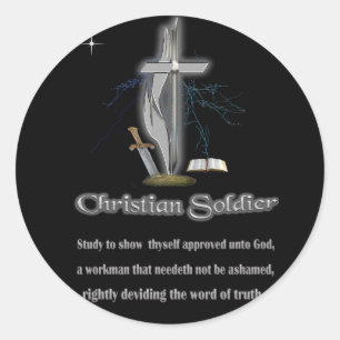 Sticker Rond marchandises de soldat chrétien