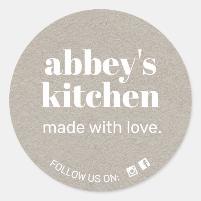 Sticker Rond Marchandises faites maison Ajouter votre logo Gris (Devant)