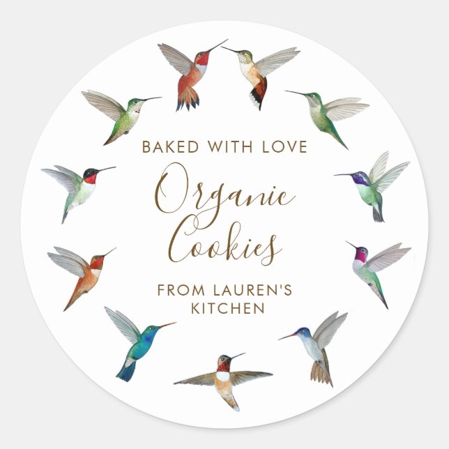 Sticker Rond Marchandises faites maison pour colibris (Devant)