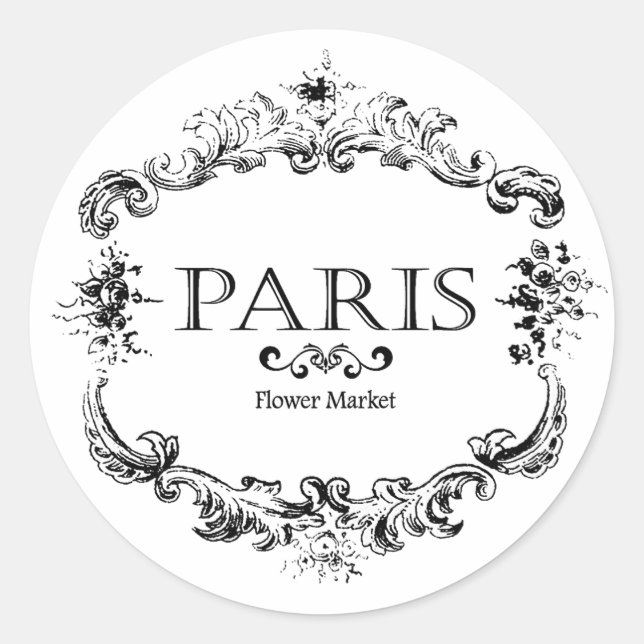 Sticker Rond Marché aux fleurs de Paris (Devant)