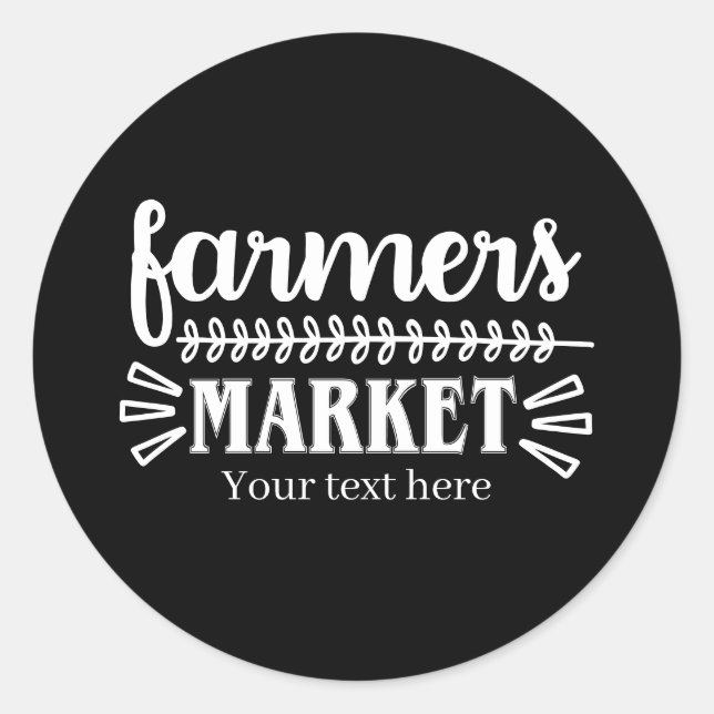 Sticker Rond Marché de fermiers mignon ajouter du texte  (Devant)