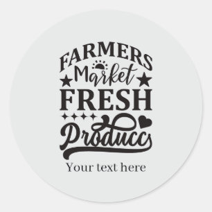 Sticker Rond Marché de fermiers mignon ajoutez du texte
