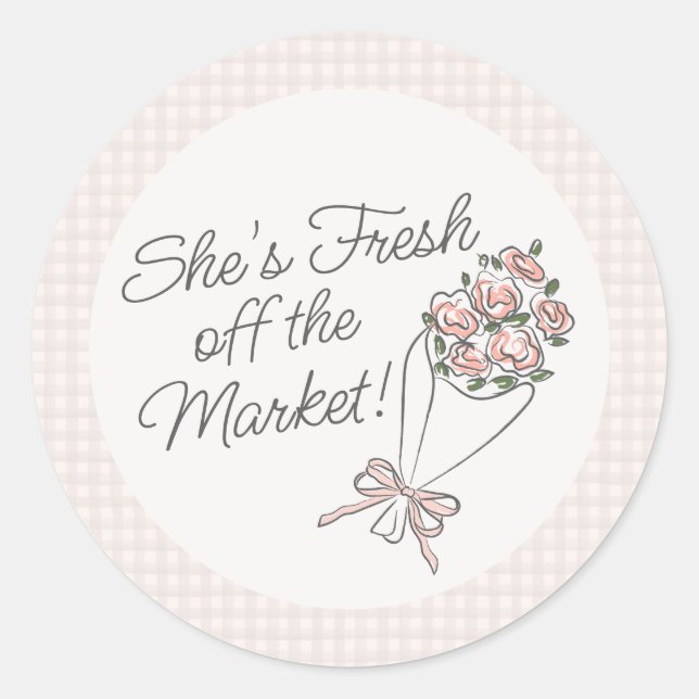 Sticker Rond Marché de fleurs roses Frais Fleurs Mariage (Devant)