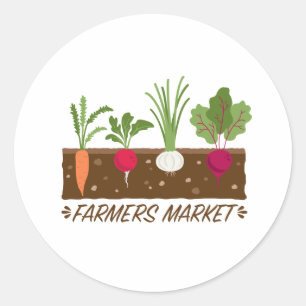 Sticker Rond Marché des agriculteurs