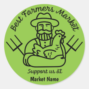 Sticker Rond Marché des agriculteurs locaux
