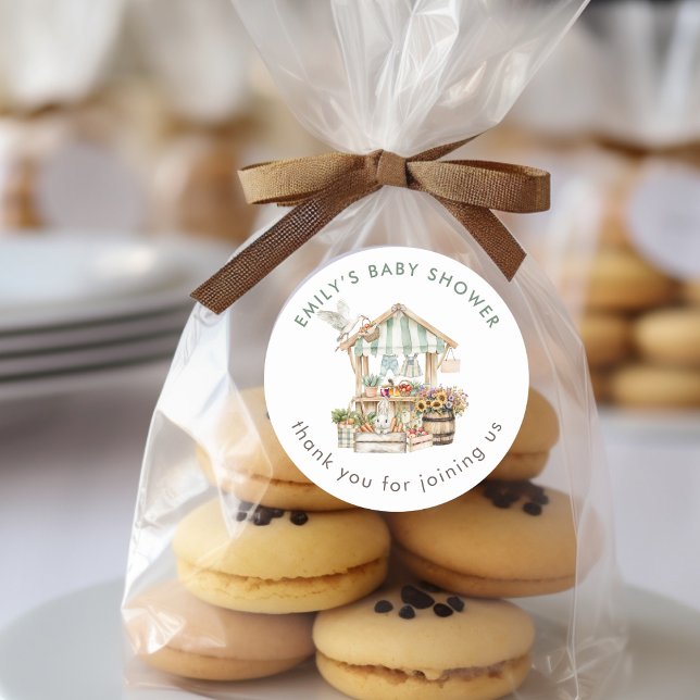 Sticker Rond Marché des fermiers cultivés localement Merci Baby (Créateur téléchargé)