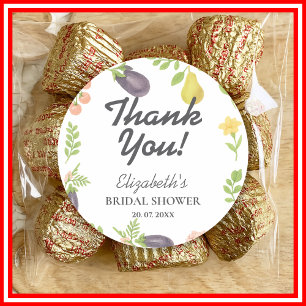 Sticker Rond Marché des Fermiers Frais Mariage Shower