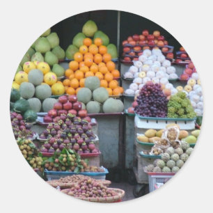 Sticker Rond Marché du Vietnam