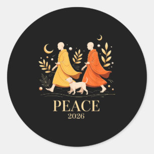 Sticker Rond Marche paix 2026 moines de la paix mondiale avec c