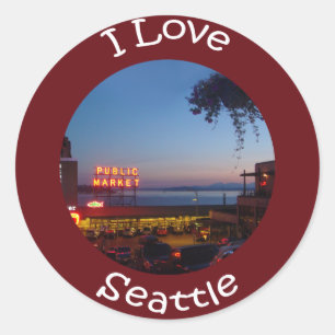 Sticker Rond Marché Pikes Place