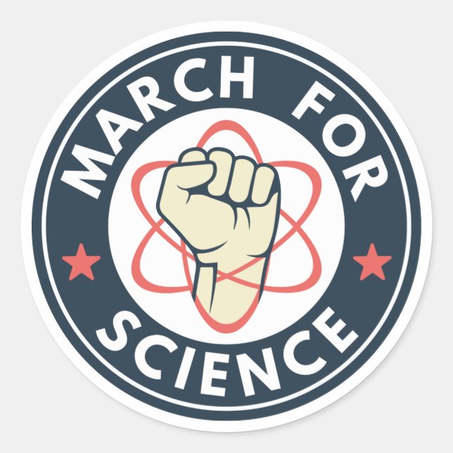 Sticker Rond Marche pour la science (Devant)