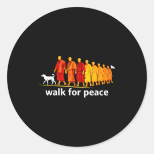 Sticker Rond Marche rétro pour la paix