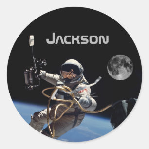 Sticker Rond Marche spatiale pour astronaute personnel