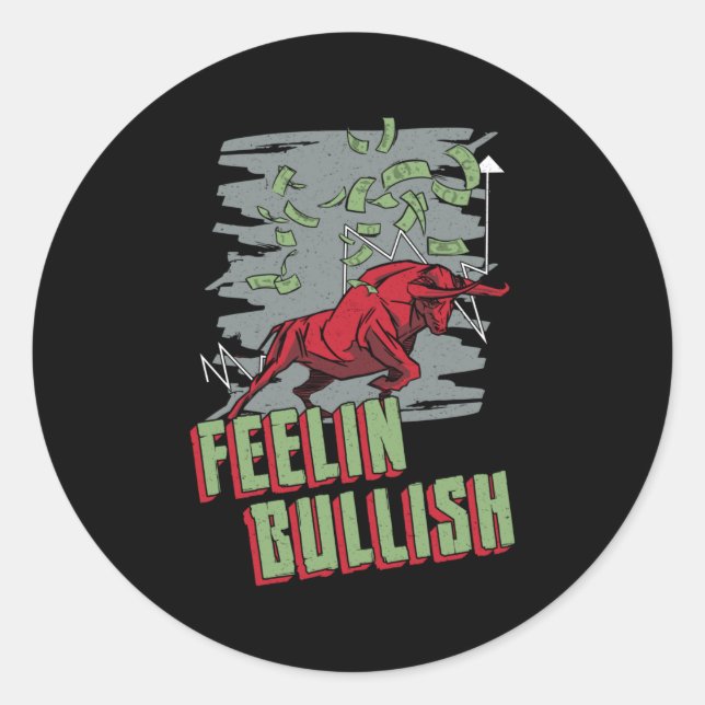 Sticker Rond Marché stock Feelin Bullish Trader (Devant)