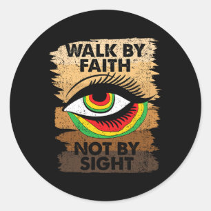 Sticker Rond Marcher Avec La Foi Pas Par Vue Noir Histoire Mois