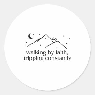 Sticker Rond Marcher par la foi en trébuchant constamment Jésus