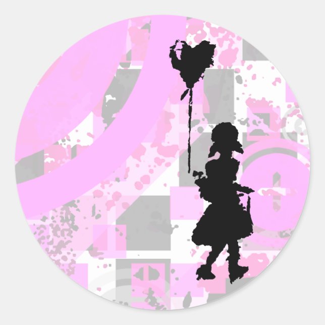 Sticker Rond marchez votre coeur (Devant)