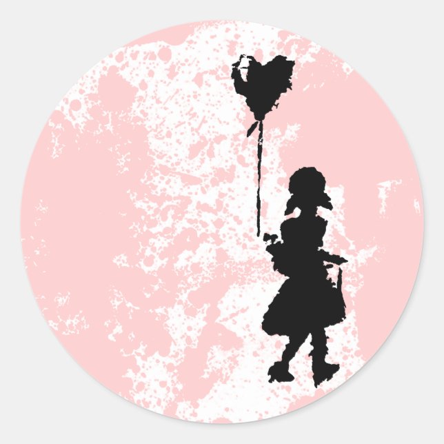 Sticker Rond marchez votre coeur (Devant)