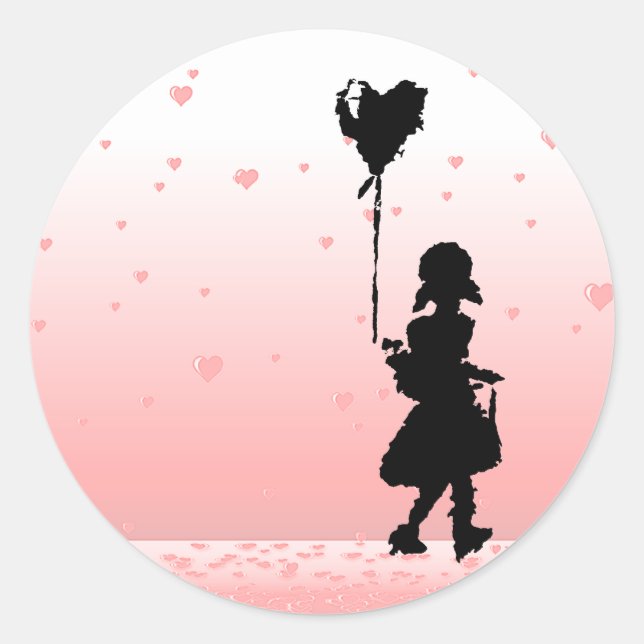 Sticker Rond marchez votre coeur (Devant)
