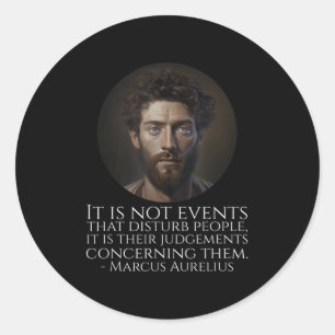 Sticker Rond Marcus Aurelius - Philosophie stoïque romaine anti