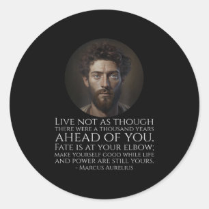 Sticker Rond Marcus Aurelius Stoicism - Philosophie stoïque rom