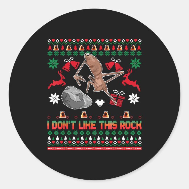 Sticker Rond Marcus The Worm I Don't Like This Rock  (Devant)