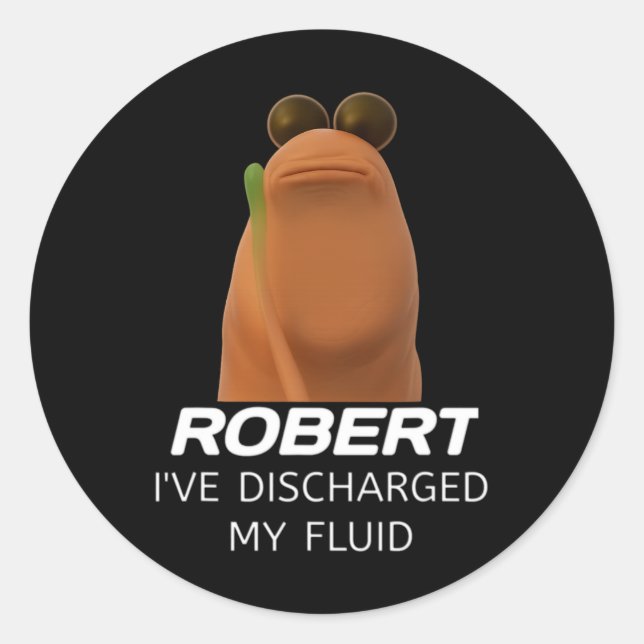 Sticker Rond Marcus The Worm Robert J'ai déchargé mon fluide Ga (Devant)