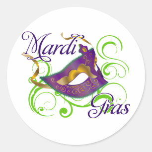 Sticker Rond Mardi gras