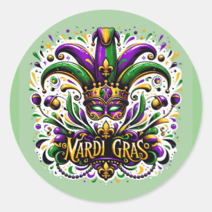 Sticker Rond Mardi Gras