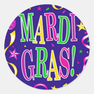 STICKER ROND MARDI GRAS