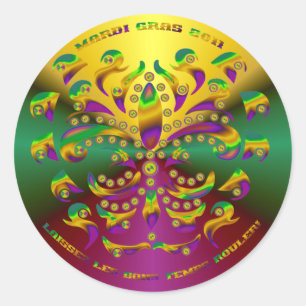 Sticker Rond Mardi gras 2011 V-1 de Fleur de lis
