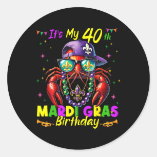 Sticker Rond Mardi Gras 40e anniversaire Gras Mardi 40 ans
