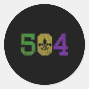 Sticker Rond Mardi Gras 504 Nola Nouvelle Orléans Louisiane La