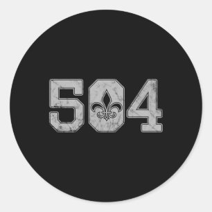 Sticker Rond Mardi Gras 504 T Shirt Nola Nouvelle Orléans Louis