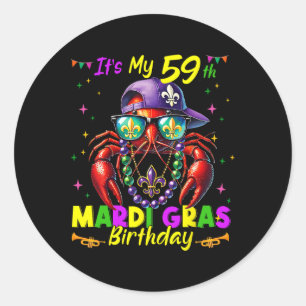 Sticker Rond Mardi Gras 59e anniversaire Gras Mardi 59 ans