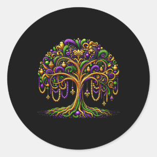 Sticker Rond Mardi Gras Beads Tree New Orleans Festival Party M
