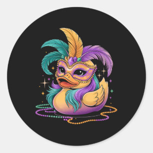 Sticker Rond Mardi Gras Caoutchouc Canard Costume de fête Masqu