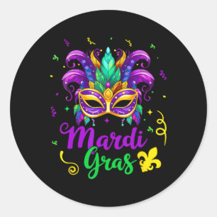 Sticker Rond Mardi Gras Chemise Pour Femmes Enfants Hommes Perl