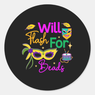 Sticker Rond Mardi Gras Coloré Fera Flash Pour Les Perles