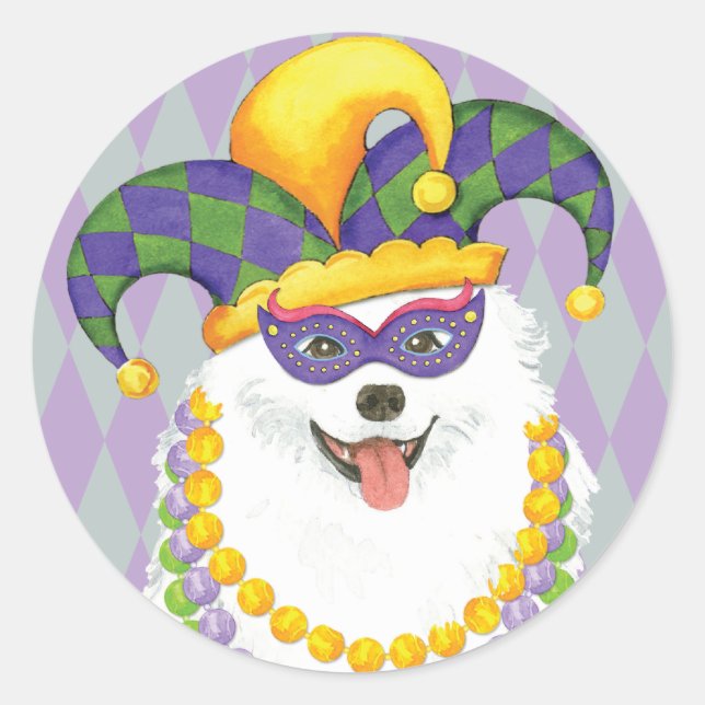 Sticker Rond Mardi Gras Eskie (Devant)
