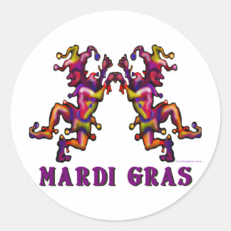 Sticker Rond Mardi Gras Jesters