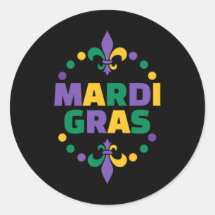 Sticker Rond Mardi Gras Joyeux Carnaval de Mardi Gras